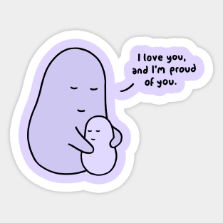 Hug - I Love You (Lilac) Sticker